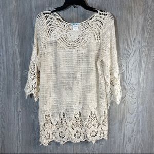 Ruby Crochet Lace Swim Coverup Size Small